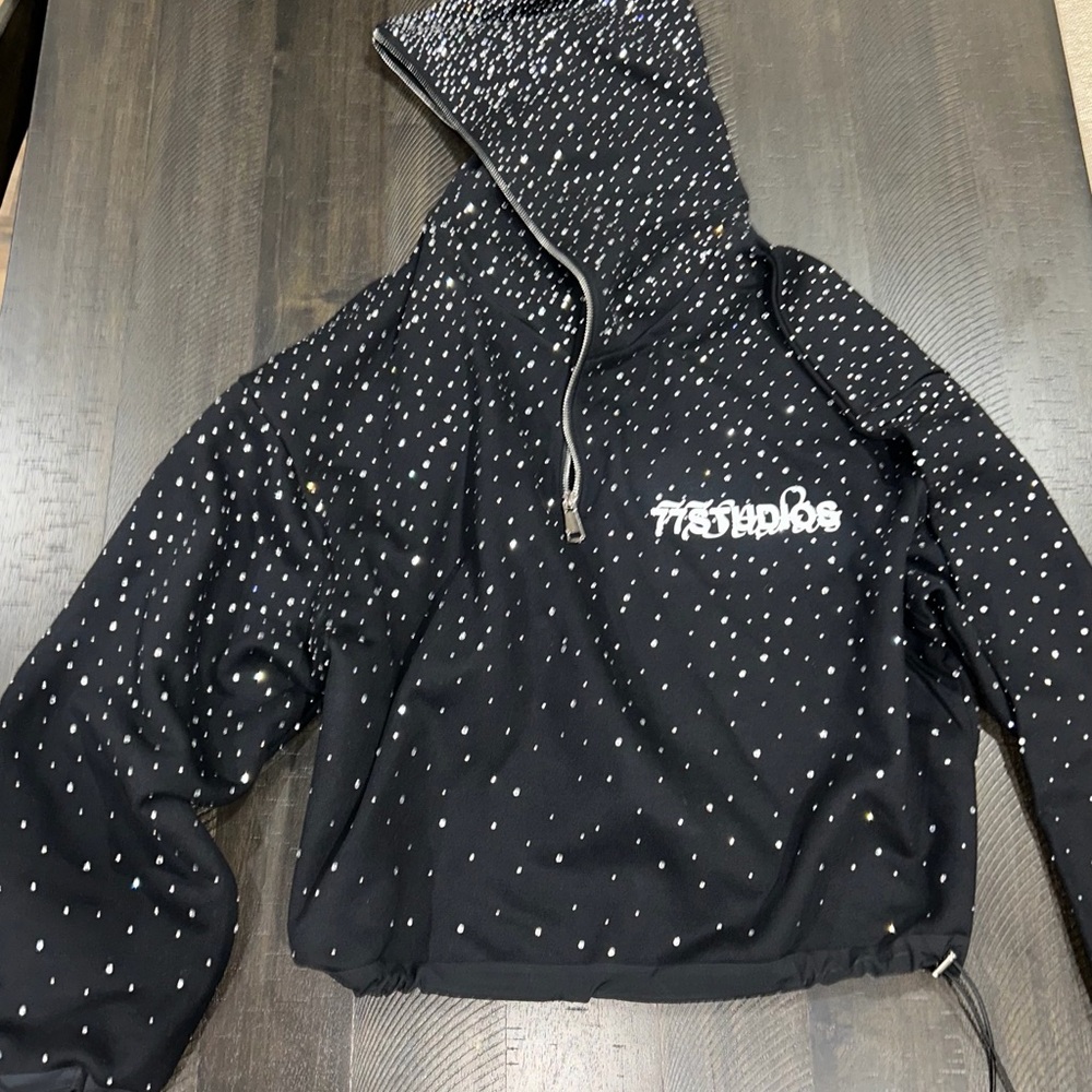 77 Studio Black Rhinestone Limited Edition Sweatsuit Set